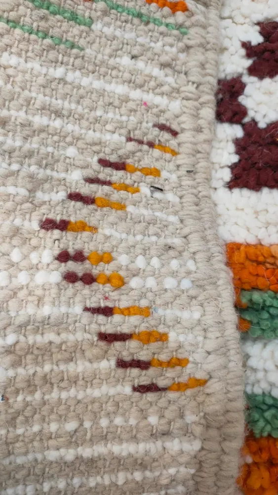 Handwoven Natural Wool Area Rug 1x1.5m