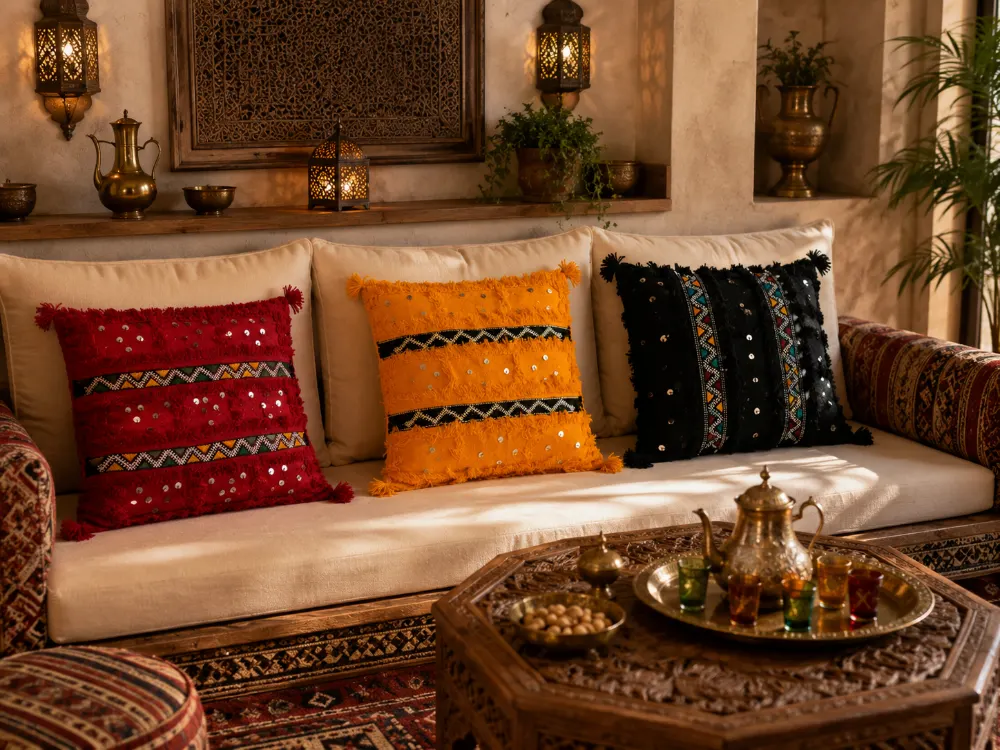 Coussins Brodés Traditionnels Marocains Mozoun 40x45 cm